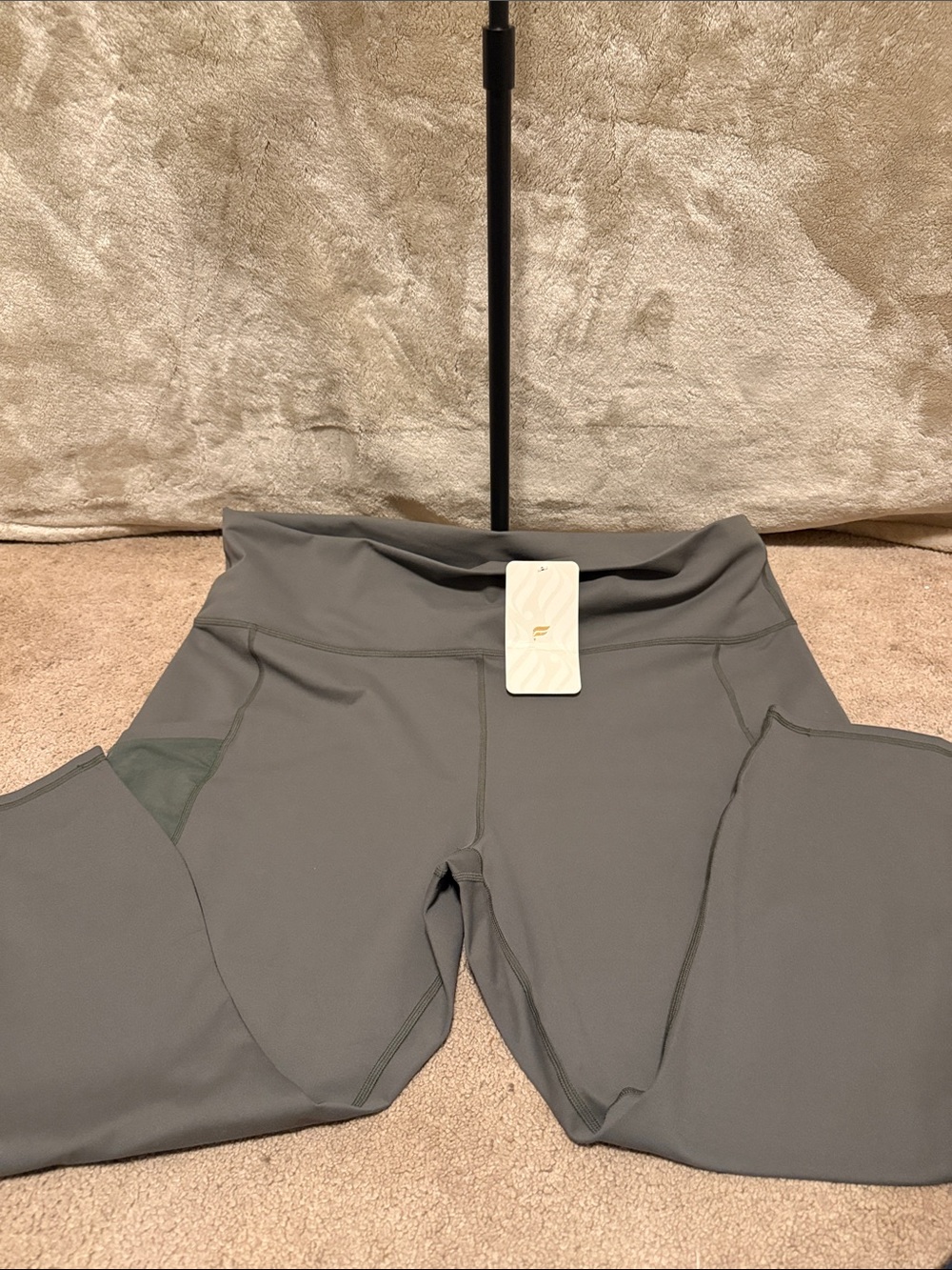 Fabletics Gray High-Rise Athletic Shorts with Side Pockets